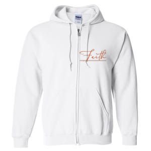 Faith Orange Christian Full Zip Hoodie