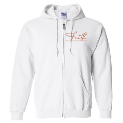 Faith Orange Christian Full Zip Hoodie