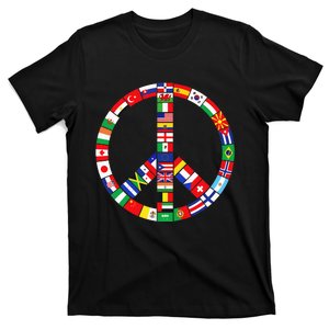 Flags Of Countries Of Earth Love Peace T-Shirt