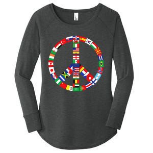 Flags Of Countries Of Earth Love Peace Women's Perfect Tri Tunic Long Sleeve Shirt