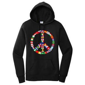 Flags Of Countries Of Earth Love Peace Women's Pullover Hoodie