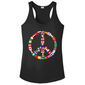 Flags Of Countries Of Earth Love Peace Ladies PosiCharge Competitor Racerback Tank