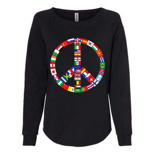 Flags Of Countries Of Earth Love Peace Womens California Wash Sweatshirt