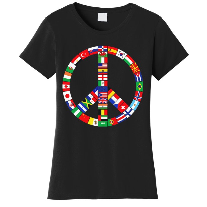 Flags Of Countries Of Earth Love Peace Women's T-Shirt