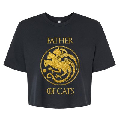 Father Of Cats Cat Dad Cat Daddy Bella+Canvas Jersey Crop Tee