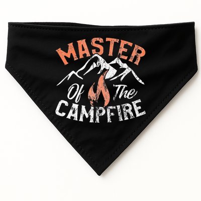 Funny Outdoor Camping Gifts Master of Campfire USA-Made Doggie Bandana