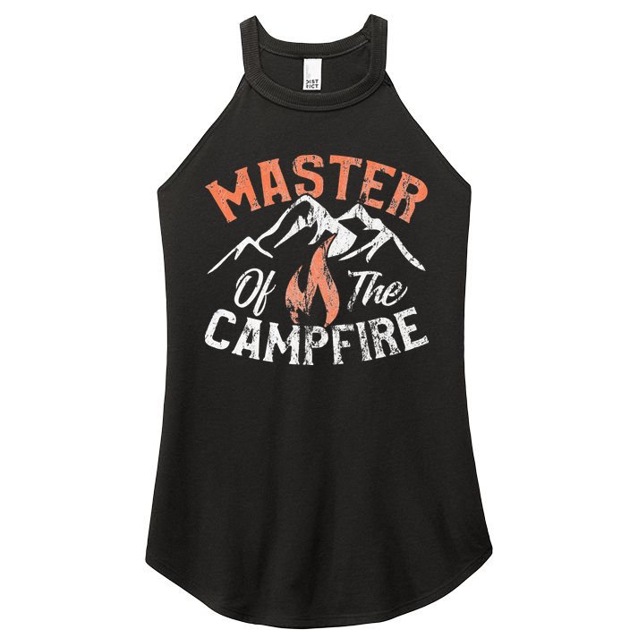 Funny Outdoor Camping Gifts Master of Campfire Women's Perfect Tri Rocker Tank