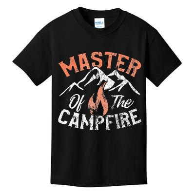 Funny Outdoor Camping Gifts Master of Campfire Kids T-Shirt
