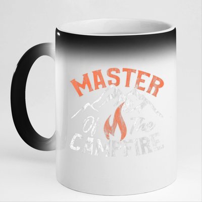 Funny Outdoor Camping Gifts Men Women Master Of Campfire 11oz Black Color Changing Mug