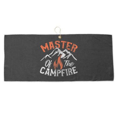 Funny Outdoor Camping Gifts Men Women Master Of Campfire Large Microfiber Waffle Golf Towel