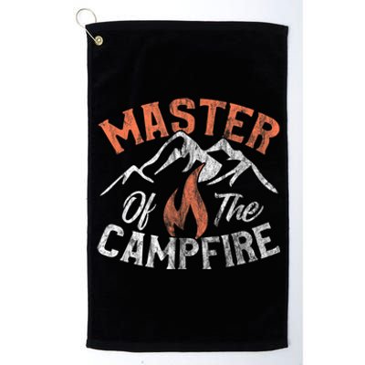 Funny Outdoor Camping Gifts Men Women Master Of Campfire Platinum Collection Golf Towel