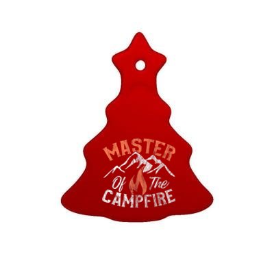 Funny Outdoor Camping Gifts Men Women Master Of Campfire Ceramic Tree Ornament