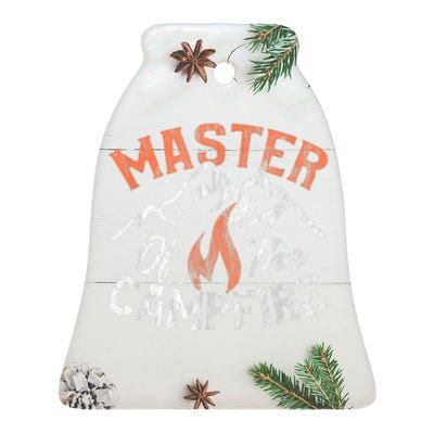 Funny Outdoor Camping Gifts Men Women Master Of Campfire Ceramic Bell Ornament