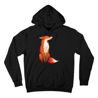 Fox Orange, Cute Watercolor Fox Hoodie