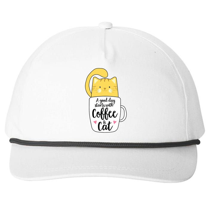 Funny Orange Cat Coffee Mug Cat Lover Snapback Five-Panel Rope Hat