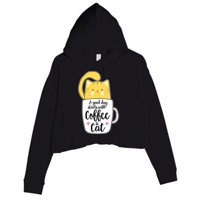 Funny Orange Cat Coffee Mug Cat Lover Crop Fleece Hoodie