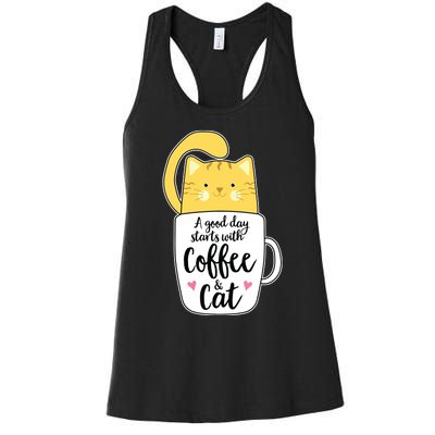 Funny Orange Cat Coffee Mug Cat Lover Women's Racerback Tank