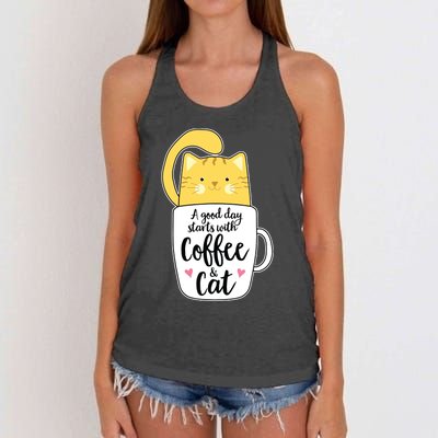 Funny Orange Cat Coffee Mug Cat Lover Women's Knotted Racerback Tank