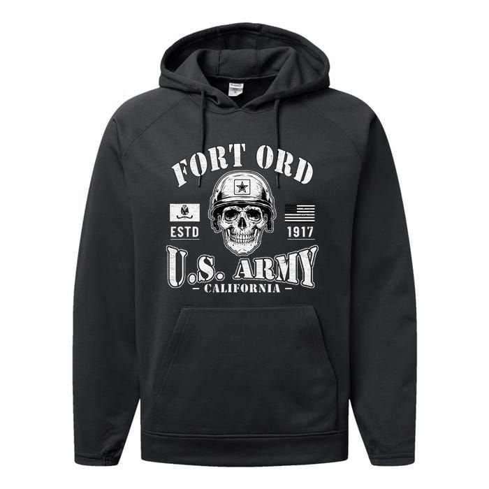 Fort Ord California Ca Ft Ord Military Base Gifts Performance Fleece Hoodie