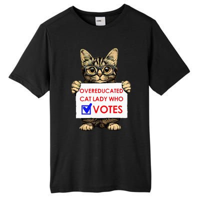 Funny Overeducated Cat Lady Who Votes Tall Fusion ChromaSoft Performance T-Shirt