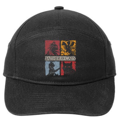 Father Of Cats Cat Lovers Cat Dad Fabulous 7-Panel Snapback Hat