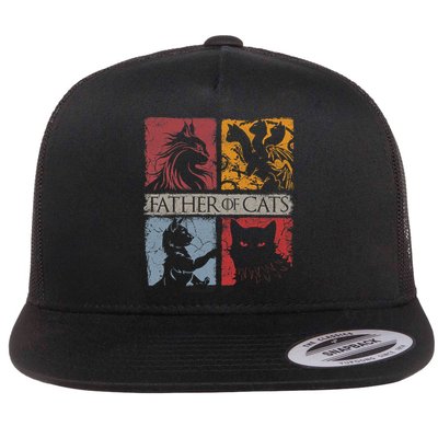 Father Of Cats Cat Lovers Cat Dad Fabulous Flatbill Hat