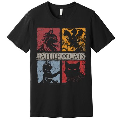 Father Of Cats Cat Lovers Cat Dad Fabulous Premium T-Shirt