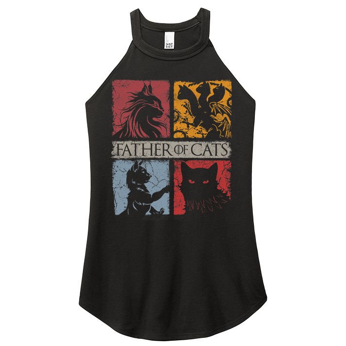 Father Of Cats Cat Lovers Cat Dad Fabulous Women's Perfect Tri Rocker Tank