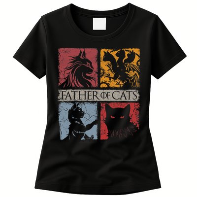 Father Of Cats Cat Lovers Cat Dad Fabulous Womens T-Shirt