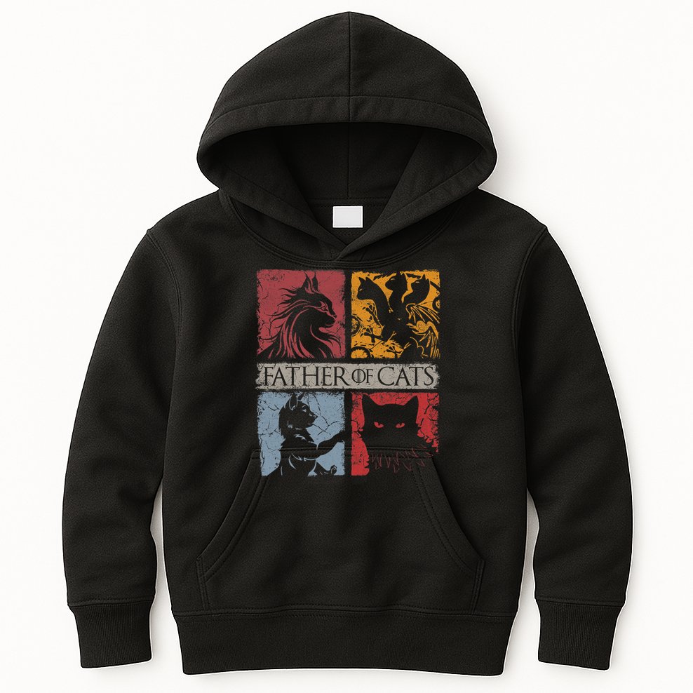 Father Of Cats Cat Lovers Cat Dad Fabulous Kids Hoodie