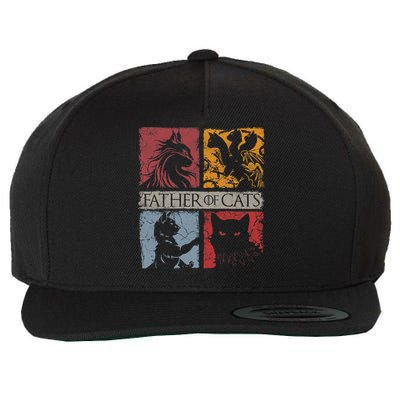 Father Of Cats Cat Lovers Cat Dad Fabulous Wool Snapback Cap