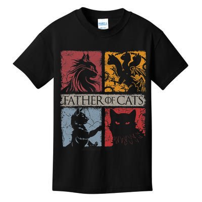 Father Of Cats Cat Lovers Cat Dad Fabulous Kids T-Shirt