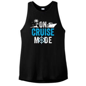 Funny On Cruise Mode Funny Cruise Ship On Cruise Mode Funny Cruise Vacation Ladies PosiCharge Tri-Blend Wicking Tank