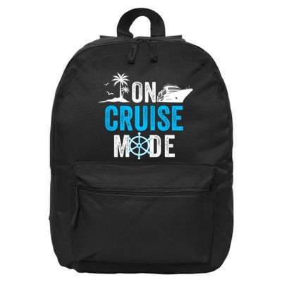 Funny On Cruise Mode Funny Cruise Ship On Cruise Mode Funny Cruise Vacation 16 in Basic Backpack