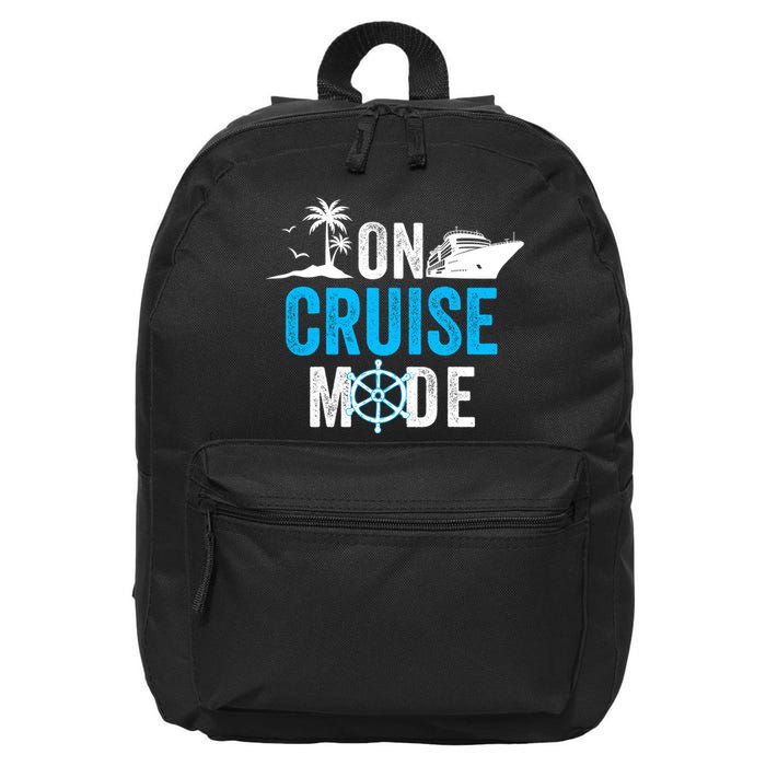 Funny On Cruise Mode Funny Cruise Ship On Cruise Mode Funny Cruise Vacation 16 in Basic Backpack