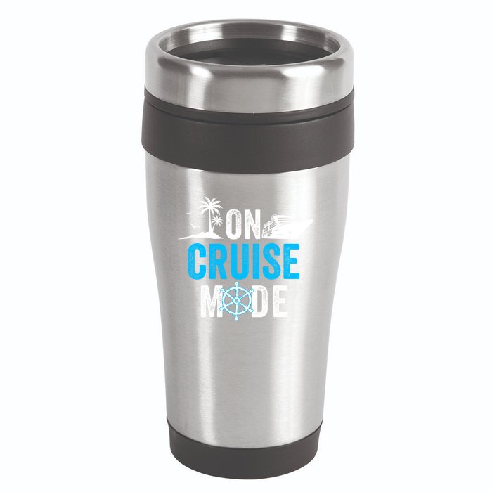 Funny On Cruise Mode Funny Cruise Ship On Cruise Mode Funny Cruise Vacation 16oz Travel Tumbler