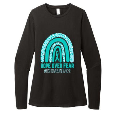 Fight Ovarian Cancer Awareness Teal Ribbon Products Womens CVC Long Sleeve Shirt