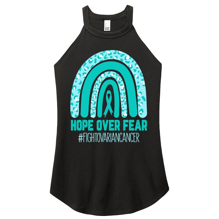 Fight Ovarian Cancer Awareness Teal Ribbon Products Women's Perfect Tri Rocker Tank