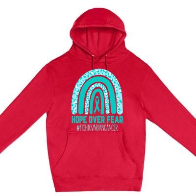 Fight Ovarian Cancer Awareness Teal Ribbon Products Premium Pullover Hoodie