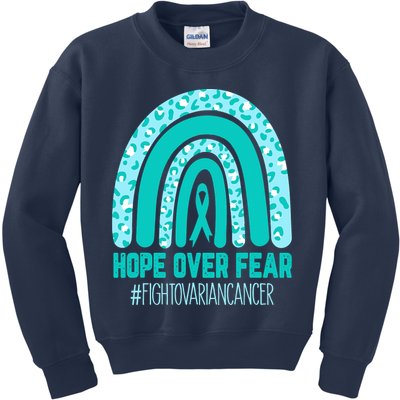 Fight Ovarian Cancer Awareness Teal Ribbon Products Kids Sweatshirt