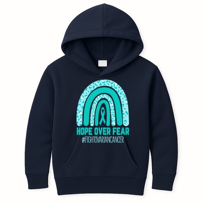 Fight Ovarian Cancer Awareness Teal Ribbon Products Kids Hoodie