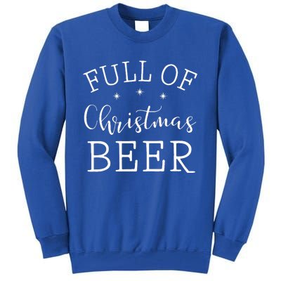 Full Of Christmas Beer And Christmas Cheer Couple Matching Tall Sweatshirt