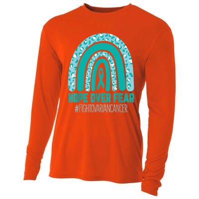 Fight Ovarian Cancer Awareness Teal Ribbon Products Cooling Performance Long Sleeve Crew