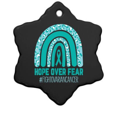 Fight Ovarian Cancer Awareness Teal Ribbon Products Ceramic Star Ornament