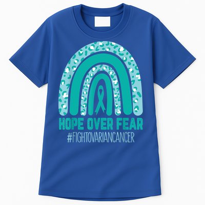 Fight Ovarian Cancer Awareness Teal Ribbon Products Tall T-Shirt