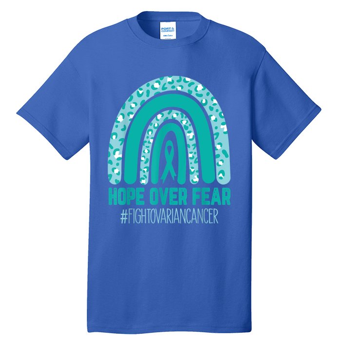 Fight Ovarian Cancer Awareness Teal Ribbon Products Tall T-Shirt