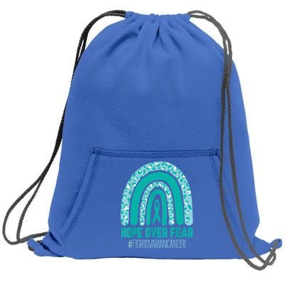 Fight Ovarian Cancer Awareness Teal Ribbon Products Sweatshirt Cinch Pack Bag