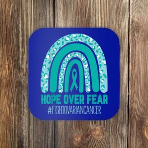 Fight Ovarian Cancer Awareness Teal Ribbon Products Coaster