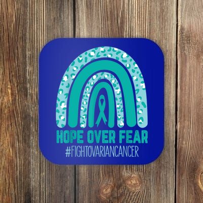 Fight Ovarian Cancer Awareness Teal Ribbon Products Coaster