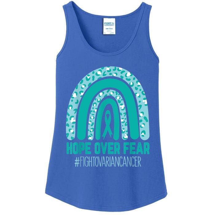 Fight Ovarian Cancer Awareness Teal Ribbon Products Ladies Essential Tank